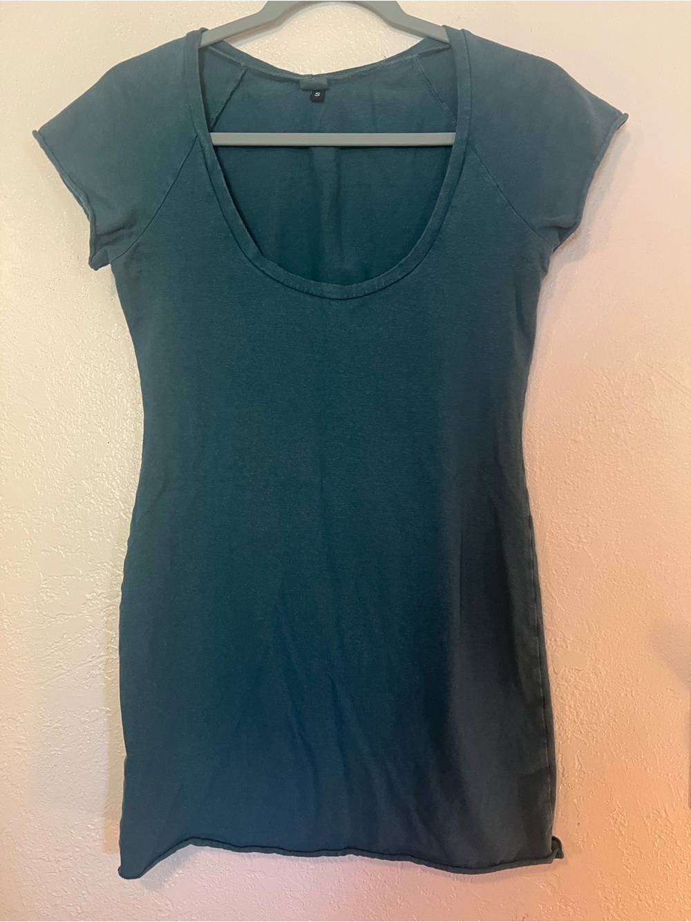 Scoop Neck Mini Dress in Teal 100% organic bamboo/hemp blend